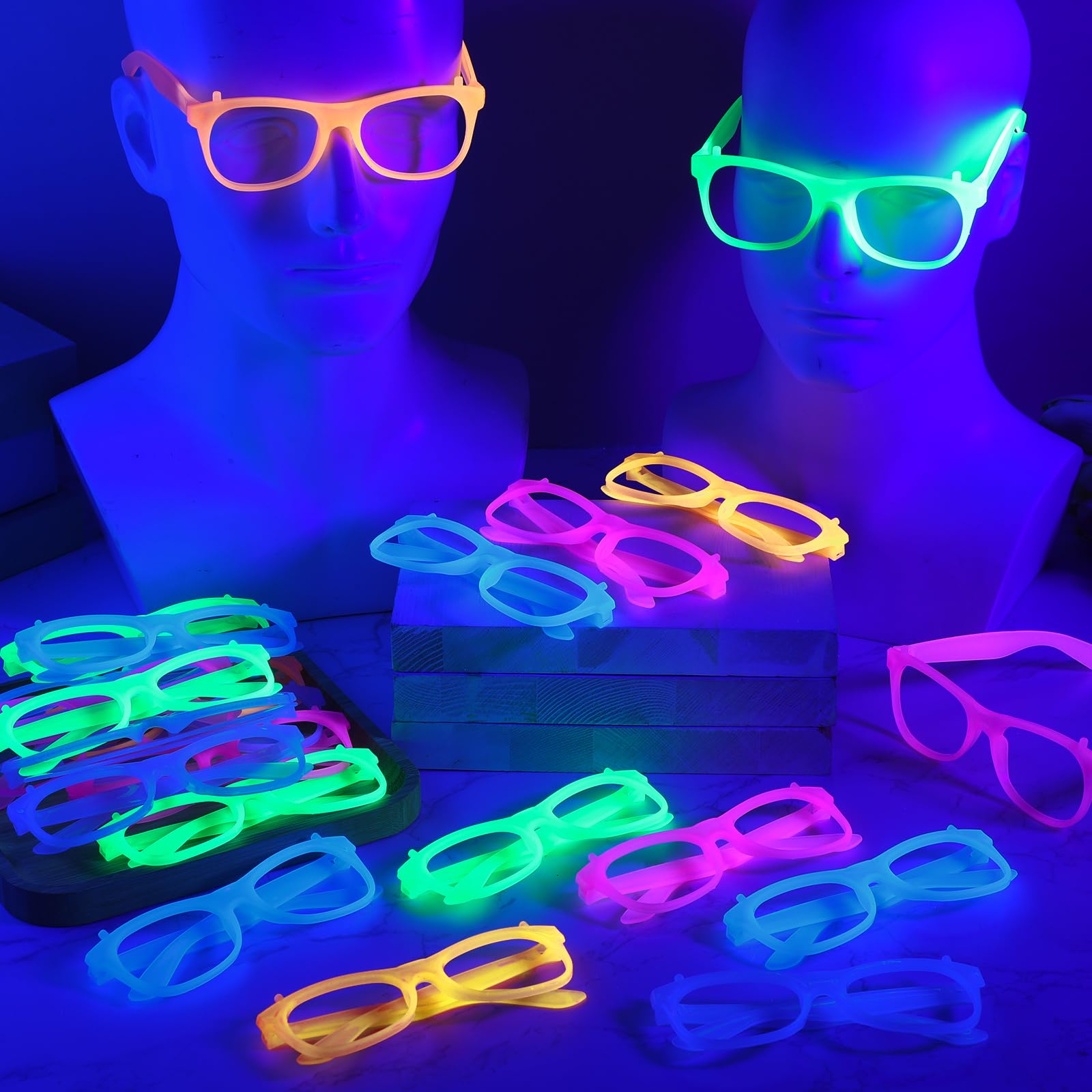 2/24pcs Glow-in-the-Dark Neon  - огляд і ціна Glow In The Dark Party Glasses