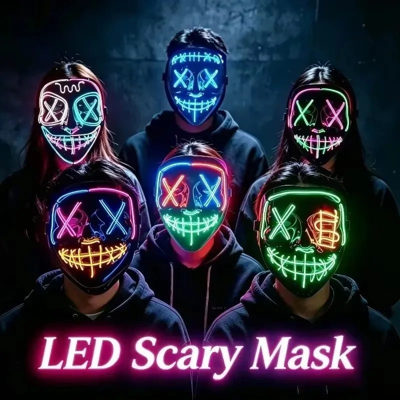 2026 Halloween Party Supplies  - огляд і ціна Led Purge Mask Halloween