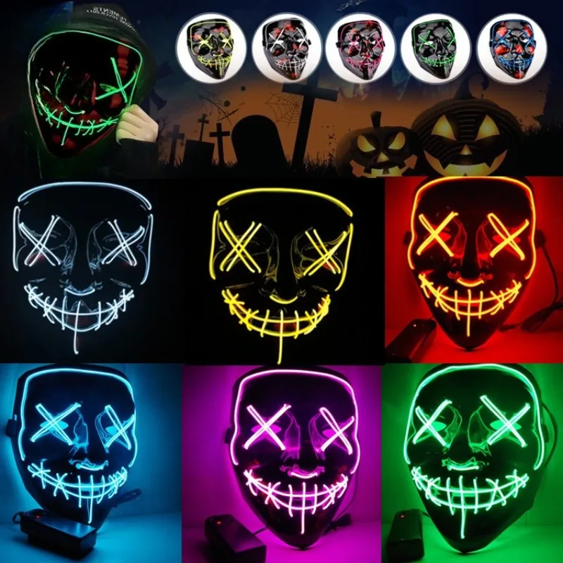 2026 Halloween Party Supplies  - огляд і ціна Led Purge Mask Halloween